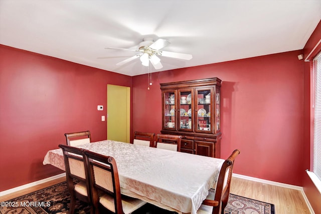 5 Isabella Dr, Lakewood, NJ 08701 - dining area featuring a ceiling fan, wood finished floors, and baseboards