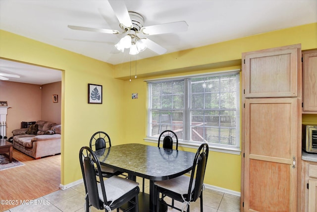 5 Isabella Dr, Lakewood, NJ 08701 - dining room with ceiling fan, light tile patterned floors, and baseboards