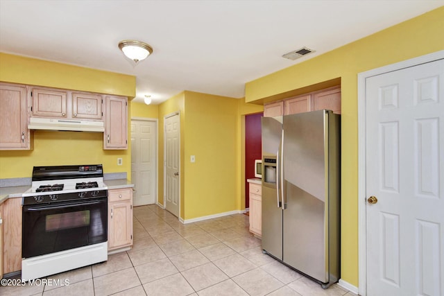 5 Isabella Dr, Lakewood, NJ 08701 - kitchen featuring stainless steel refrigerator with ice dispenser, gas range, under cabinet range hood, and light countertops