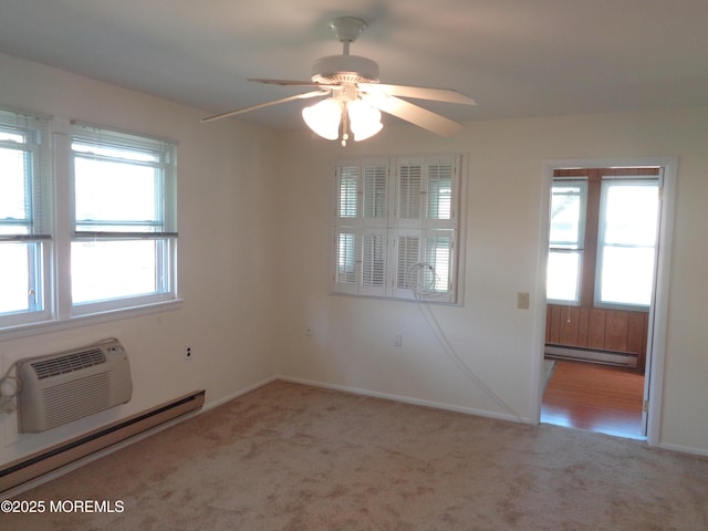 10A Molly Pitcher Blvd, Whiting, NJ 08759 - empty room featuring a baseboard radiator, a baseboard heating unit, carpet flooring, and ceiling fan