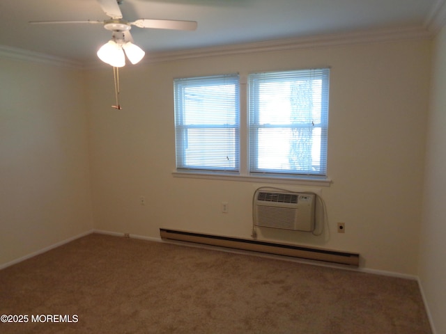 10A Molly Pitcher Blvd, Whiting, NJ 08759 - unfurnished room featuring ornamental molding, carpet, baseboard heating, healthy amount of natural light, and ceiling fan