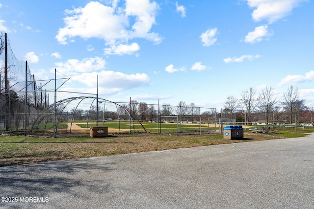 view of play area featuring fence