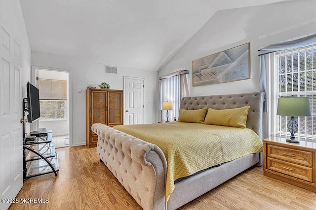 303 Diamond Rd, Jackson, NJ 08527 - bedroom featuring vaulted ceiling, light wood-type flooring, and multiple windows