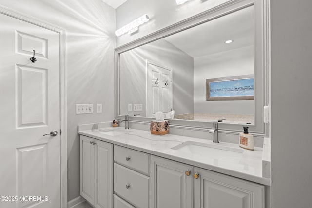 bathroom with double vanity
