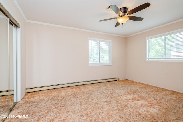 821 Jamaica Blvd, Toms River, NJ 08757 - carpeted spare room featuring plenty of natural light, ornamental molding, and a ceiling fan
