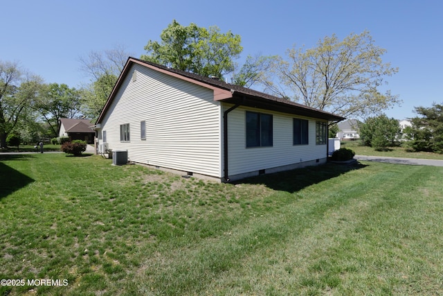 113 Ash Rd Unit 8, Manahawkin, NJ 08050 - view of home's exterior featuring crawl space, a lawn, and central AC unit
