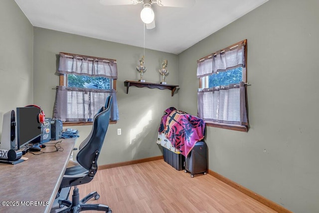 1430 Forest Ave, Brick, NJ 08724 - office space with wood finished floors, baseboards, and ceiling fan