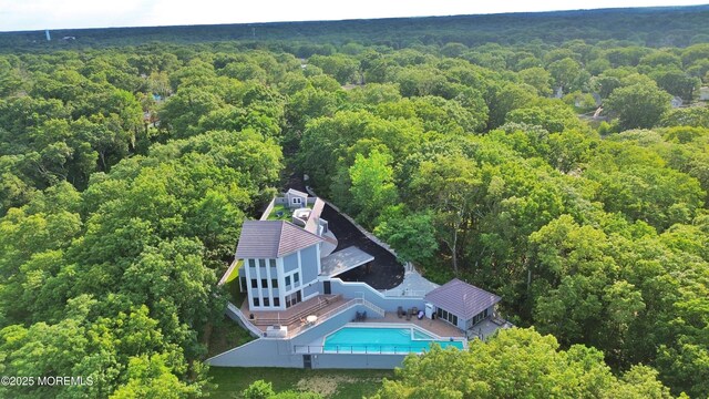 401 Overlook Dr, Neptune Township, NJ 07753 - view from above of property with a heavily wooded area and a pool