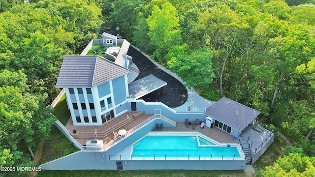 401 Overlook Dr, Neptune Township, NJ 07753 - view of subject property featuring a forest and a pool