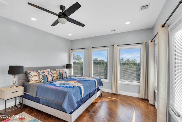 401 Overlook Dr, Neptune Township, NJ 07753 - bedroom with multiple windows, baseboards, wood finished floors, and recessed lighting