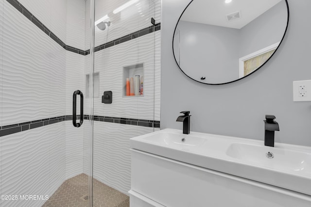 401 Overlook Dr, Neptune Township, NJ 07753 - full bathroom with a stall shower and double vanity