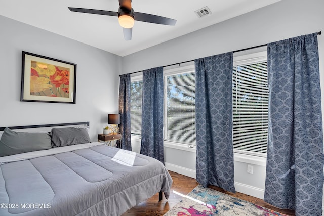401 Overlook Dr, Neptune Township, NJ 07753 - bedroom with wood finished floors, baseboards, and a ceiling fan