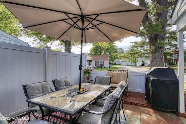 467A Chelsea Ct, Manchester, NJ 08759 - view of patio / terrace with fence, outdoor dining space, and area for grilling