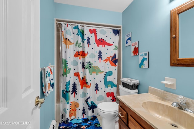 6 Blanche Dr, New Egypt, NJ 08533 - bathroom with a shower with curtain, toilet, vanity, and tile patterned flooring