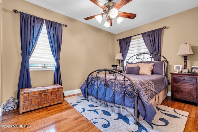 251 Genes Dr, Toms River, NJ 08753 - bedroom featuring hardwood / wood-style flooring, baseboards, and ceiling fan