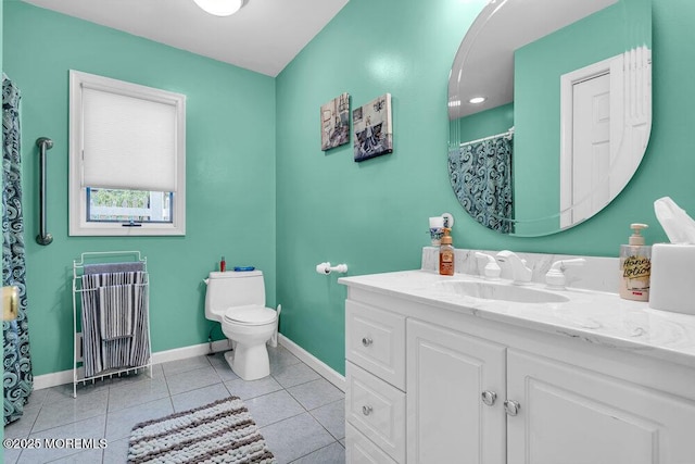 251 Genes Dr, Toms River, NJ 08753 - bathroom featuring toilet, vanity, baseboards, and tile patterned flooring