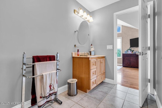 251 Genes Dr, Toms River, NJ 08753 - bathroom with tile patterned floors, baseboards, and vanity
