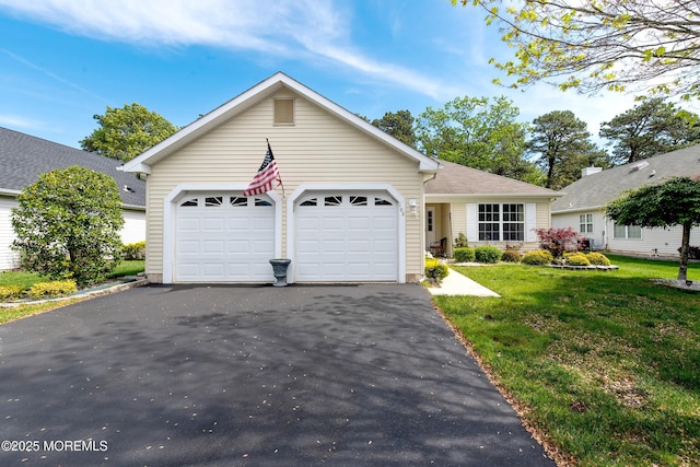 102 Clear Lake Rd, Whiting, NJ 08759 - view of front of property with asphalt driveway, an attached garage, and a front lawn
