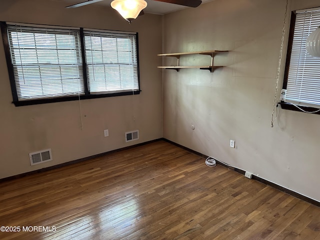 697 Vaughn Ave, Toms River, NJ 08753 - unfurnished room featuring wood-type flooring, baseboards, and a ceiling fan