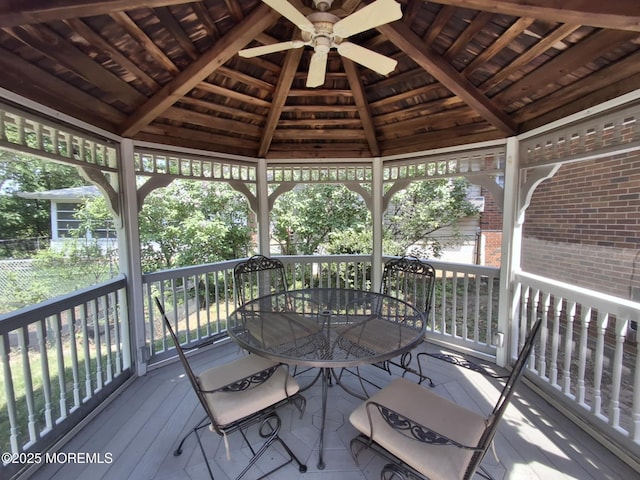 22 Macedulski Ter, South Amboy, NJ 08879 - deck with a ceiling fan, a gazebo, and outdoor dining space