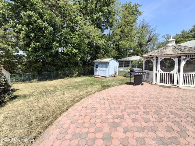22 Macedulski Ter, South Amboy, NJ 08879 - view of patio / terrace featuring a gazebo, a shed, and area for grilling