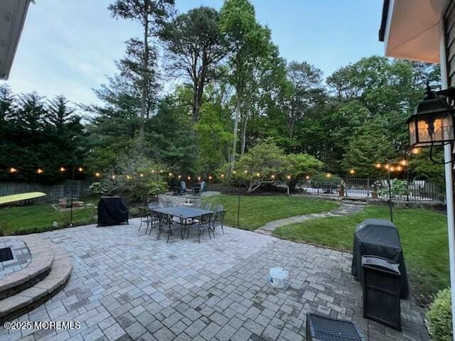view of patio featuring outdoor dining area
