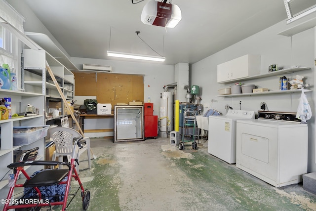23 Marathon St, Toms River, NJ 08757 - garage featuring separate washer and dryer, a garage door opener, and water heater