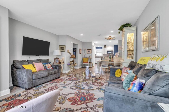 40 Mallard St Unit B, Manchester, NJ 08759 - living room featuring wood finished floors, baseboards, and recessed lighting