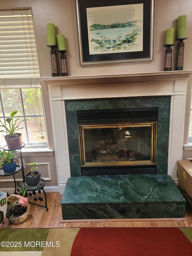 1207A Thornbury Ln Unit A, Manchester, NJ 08759 - detailed view of a premium fireplace, wood finished floors, and baseboards