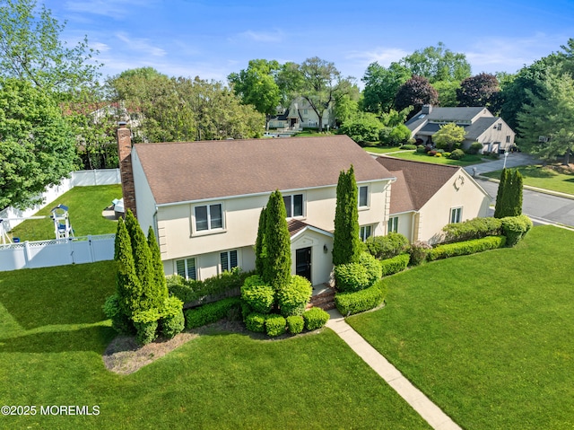 16 Bridle Dr, West Long Branch, NJ 07764 - view of front of property featuring a chimney and stucco siding