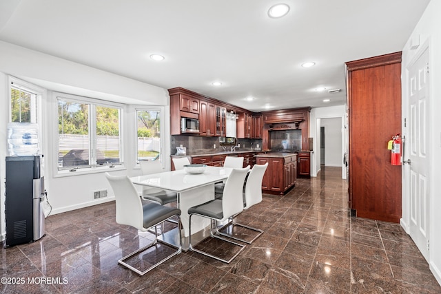 16 Bridle Dr, West Long Branch, NJ 07764 - dining room featuring baseboards, recessed lighting, and granite floors