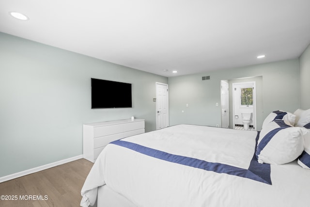16 Bridle Dr, West Long Branch, NJ 07764 - bedroom featuring wood finished floors, recessed lighting, baseboards, and connected bathroom
