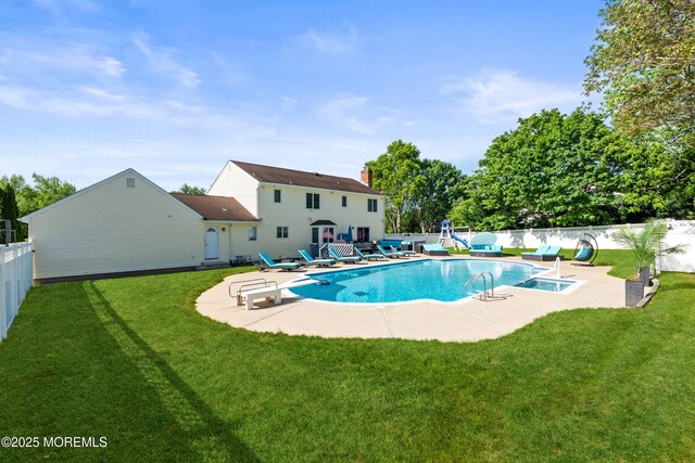 16 Bridle Dr, West Long Branch, NJ 07764 - view of pool with a patio area and a diving board