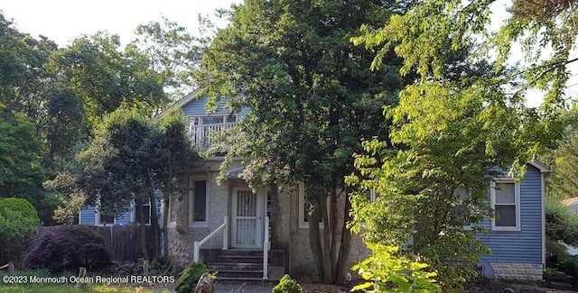 360 W Veterans Hwy, Jackson, NJ 08527 - obstructed view of property featuring stone siding