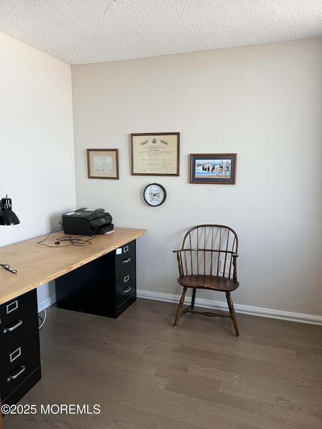 1 Channel Dr Unit 1203, Monmouth Beach, NJ 07750 - office space with dark wood-type flooring, baseboards, and a textured ceiling