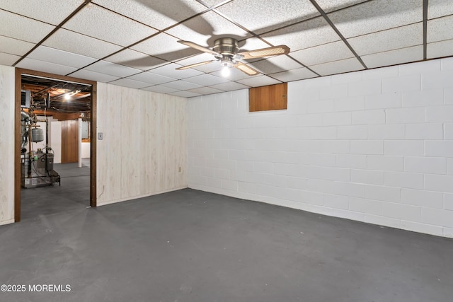 205 Edgemere Dr, Toms River, NJ 08755 - finished below grade area featuring concrete block wall and a paneled ceiling