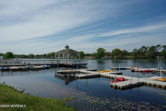 30F Cambridge Ct, Lakewood, NJ 08701 - dock with a water view and a gazebo