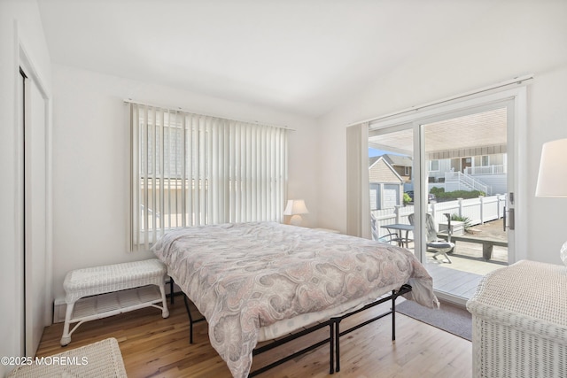 1316 Ocean Ave, Point Pleasant Beach, NJ 08742 - bedroom with access to outside, wood finished floors, lofted ceiling, and a closet
