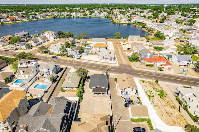 1316 Ocean Ave, Point Pleasant Beach, NJ 08742 - aerial perspective of suburban area with a nearby body of water and a pool area
