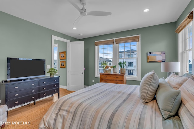 1709 Certainty Dr, Point Pleasant, NJ 08742 - bedroom featuring recessed lighting, light wood finished floors, ceiling fan, and baseboards