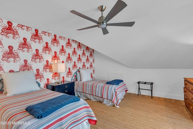 1709 Certainty Dr, Point Pleasant, NJ 08742 - bedroom with vaulted ceiling and ceiling fan