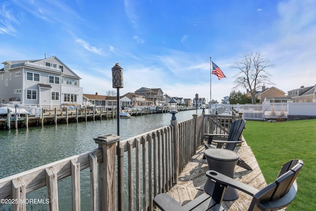 1709 Certainty Dr, Point Pleasant, NJ 08742 - dock area with a water view and a residential view