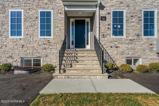 14 Blue River Way, Lakewood, NJ 08701 - property entrance with stone siding