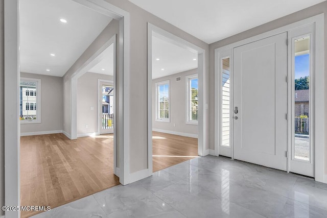14 Blue River Way, Lakewood, NJ 08701 - foyer entrance with light marble finish flooring, baseboards, and recessed lighting