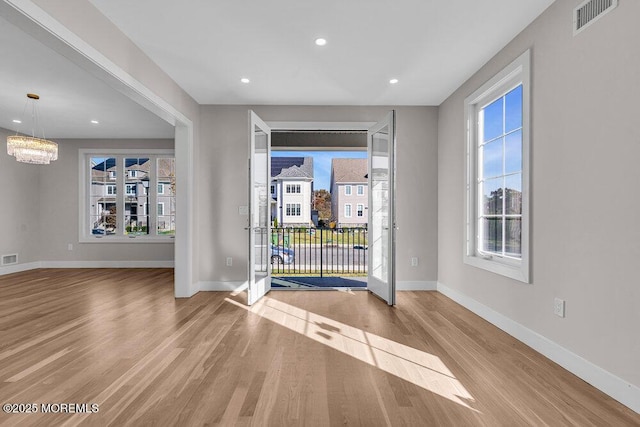 14 Blue River Way, Lakewood, NJ 08701 - doorway featuring a chandelier, wood finished floors, baseboards, and recessed lighting