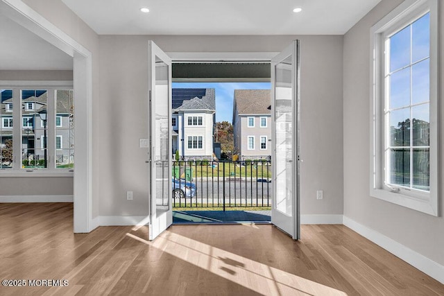 14 Blue River Way, Lakewood, NJ 08701 - doorway to outside featuring wood finished floors, baseboards, plenty of natural light, and recessed lighting