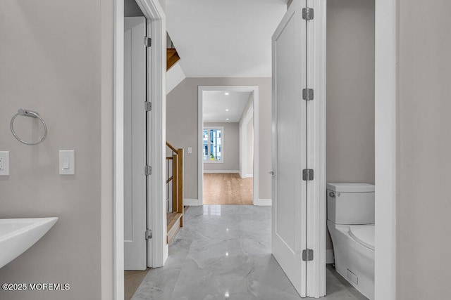 14 Blue River Way, Lakewood, NJ 08701 - hall featuring light marble finish floors and baseboards