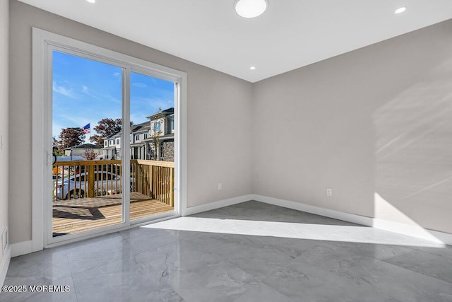 14 Blue River Way, Lakewood, NJ 08701 - empty room with baseboards, recessed lighting, and marble finish floors