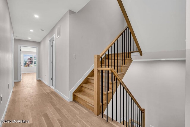 14 Blue River Way, Lakewood, NJ 08701 - staircase featuring wood finished floors, baseboards, and recessed lighting