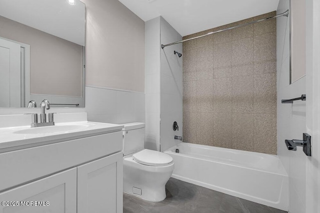 14 Blue River Way, Lakewood, NJ 08701 - bathroom with toilet, vanity, shower / washtub combination, and tile patterned flooring